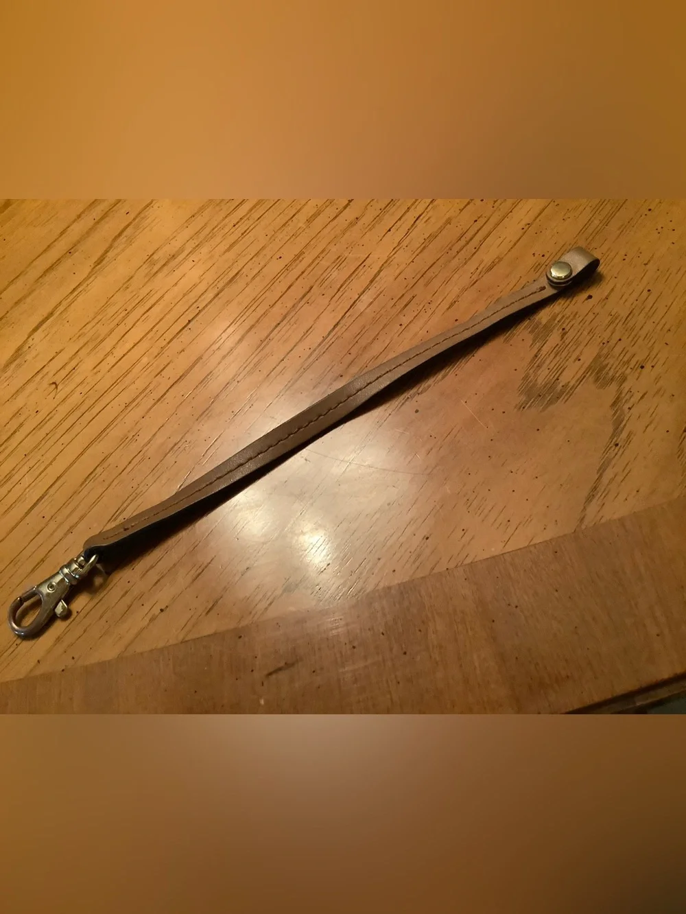 Leather Wrist Strap Key Leash - Light Tan